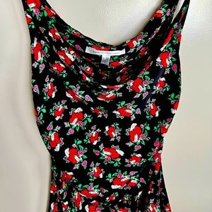 Fun and Sexy DVF Dress with hearts designs; knee length, light & flowing fabric